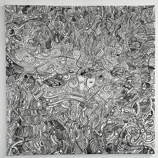 Ruminating Thoughts, original acrylic painting by Charles Black, catalogue number 002