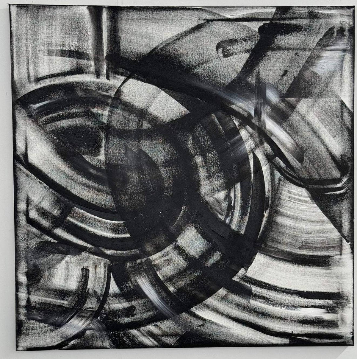 Kinetic Motion Triptych, Part 2, original acrylic painting by Charles Black, catalogue number 019