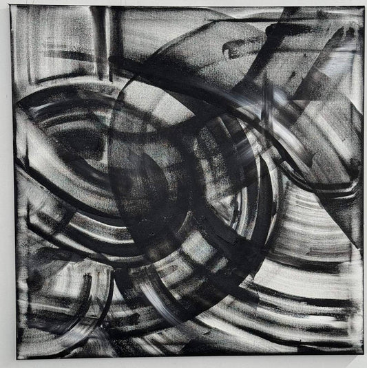 Kinetic Motion Triptych, Part 2, original acrylic painting by Charles Black, catalogue number 019