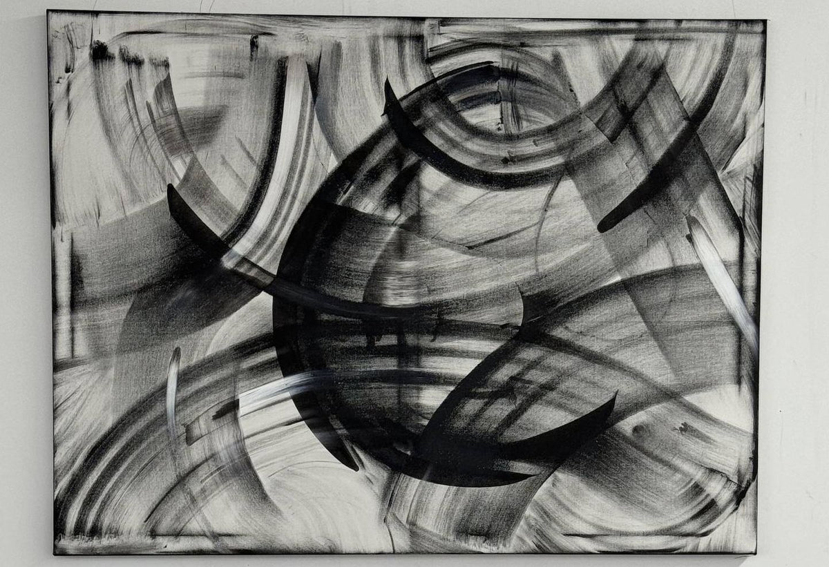 Kinetic Motion Triptych, Part 3, original acrylic painting by Charles Black, catalogue number 023