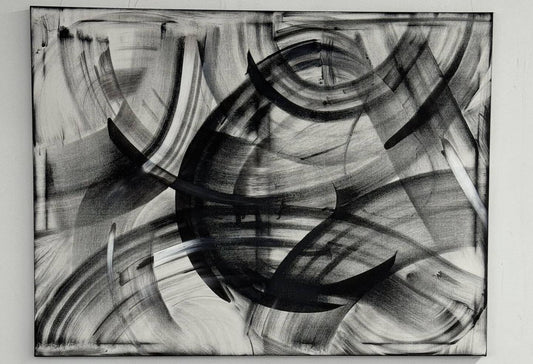 Kinetic Motion Triptych, Part 3, original acrylic painting by Charles Black, catalogue number 023