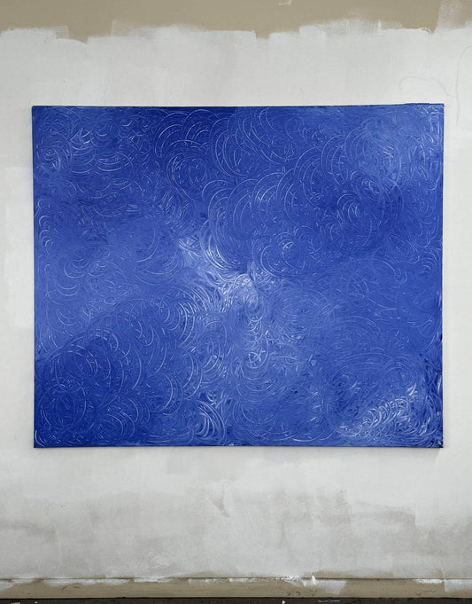 Blue Circles, original acrylic painting by Charles Black, catalogue number 026