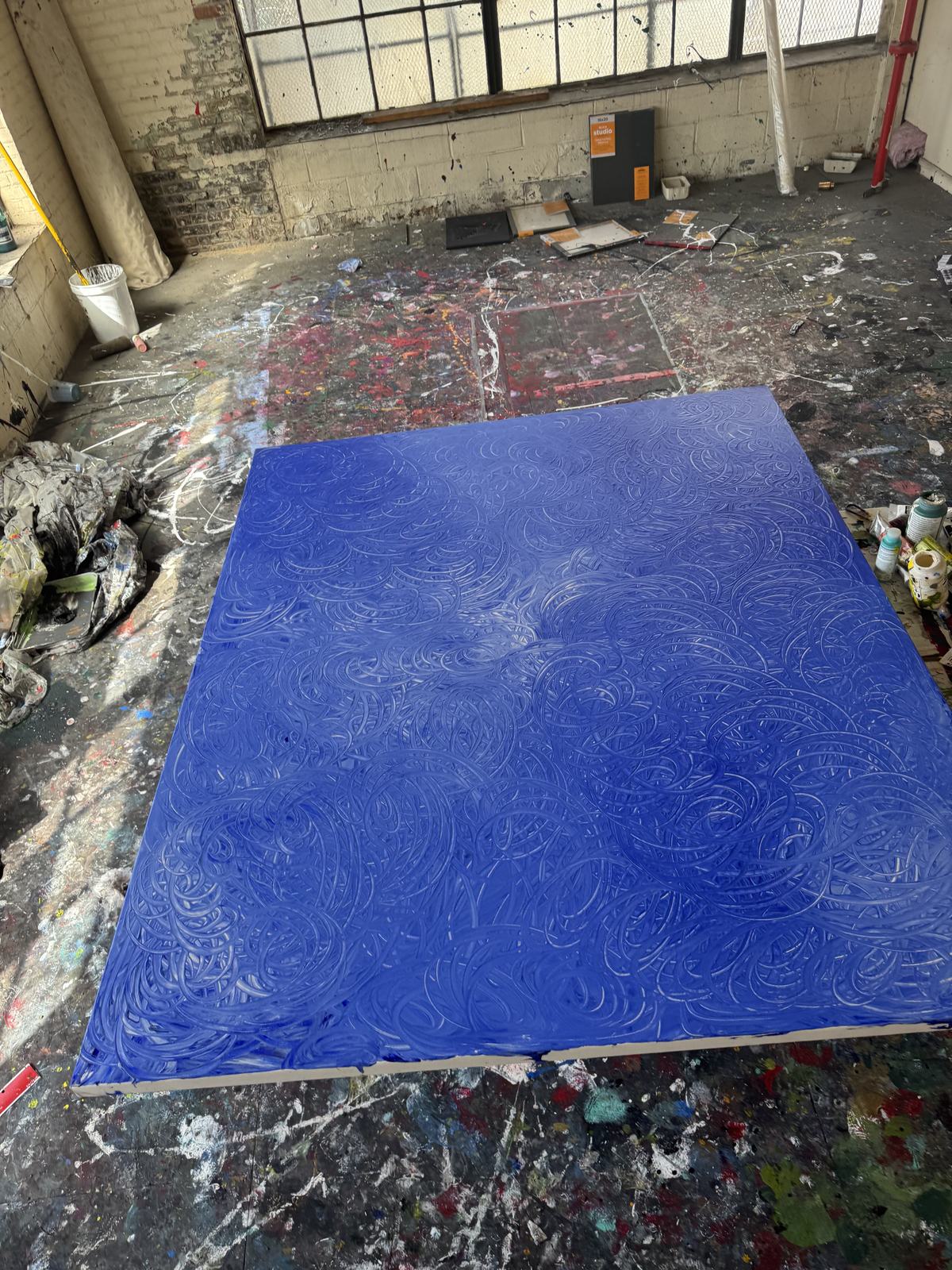 Blue, textured