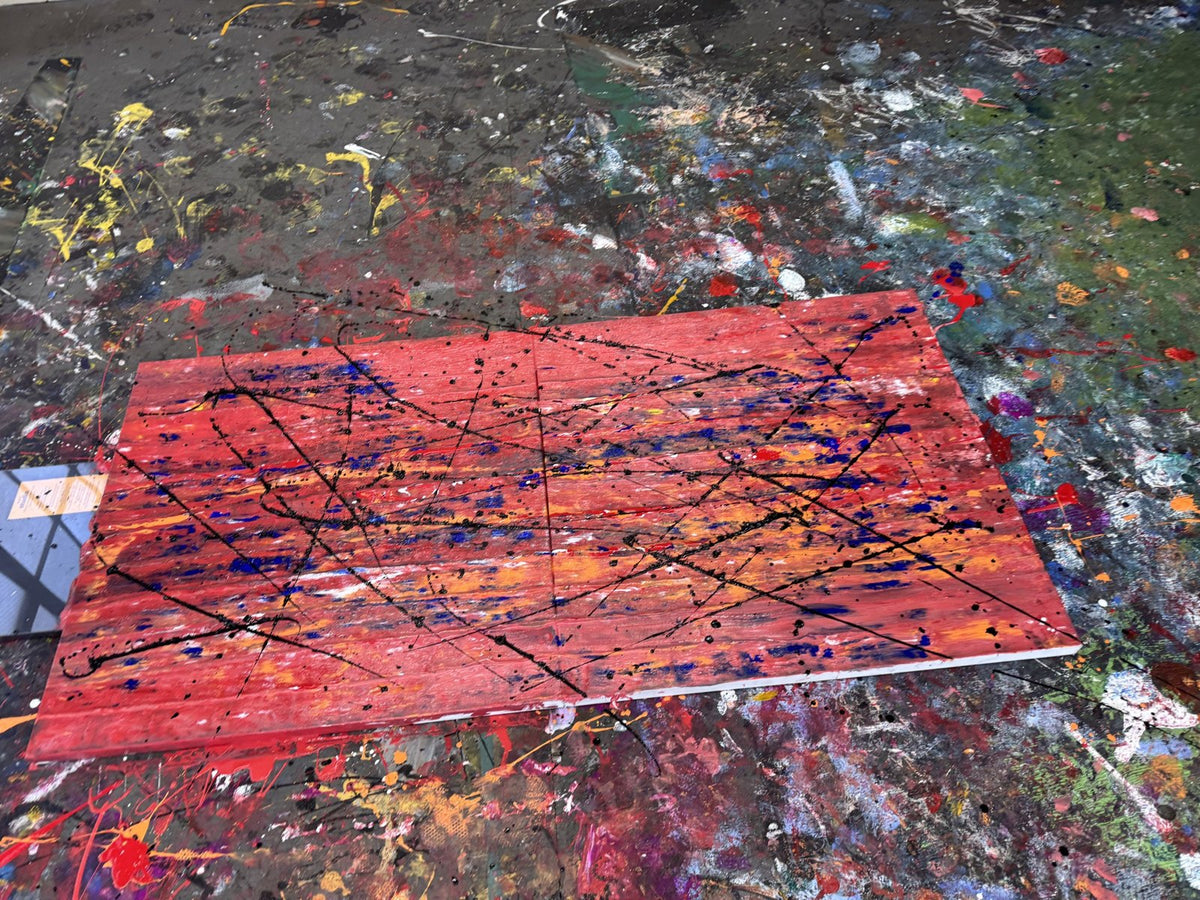 Red, with black lines