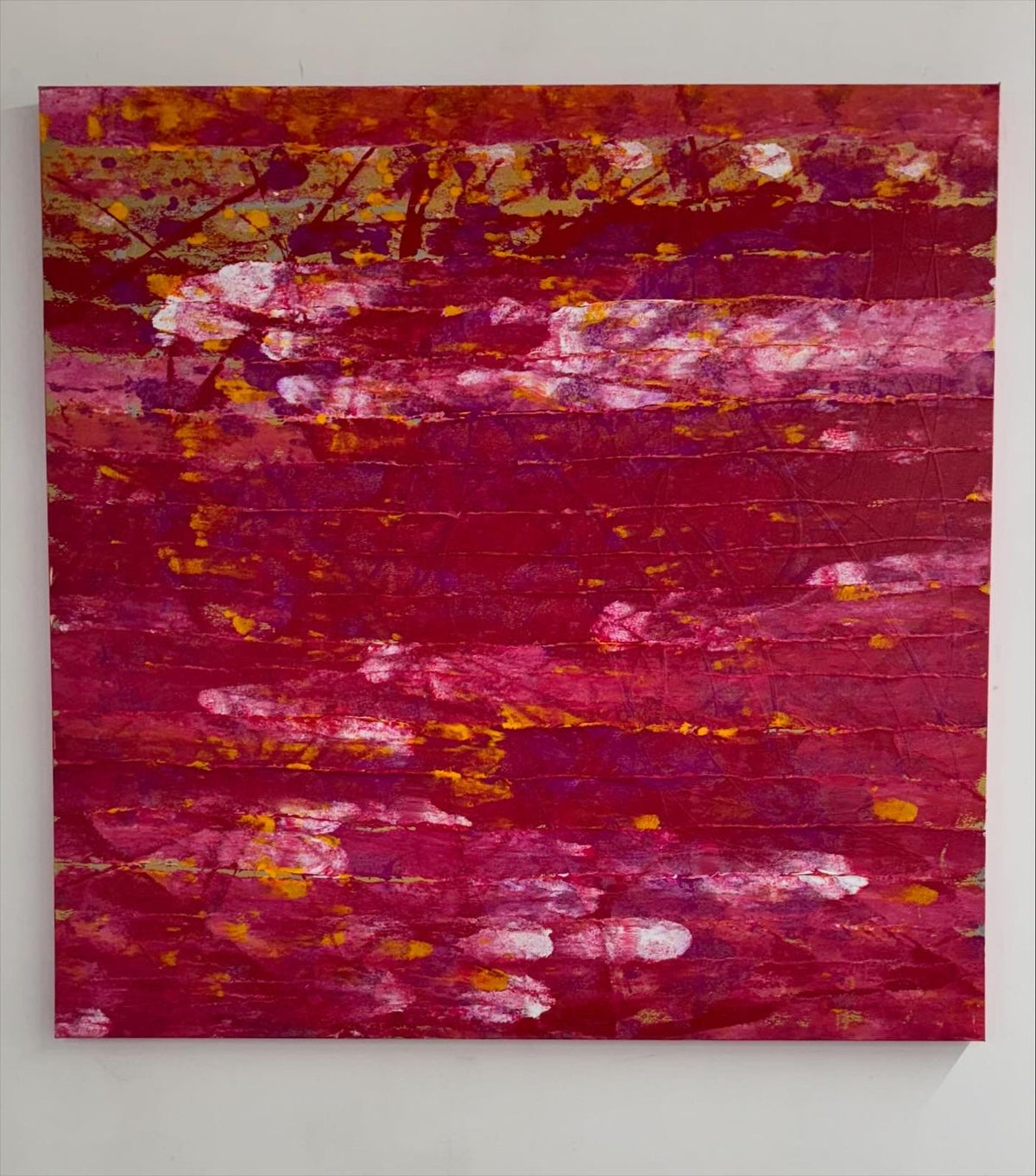 Crimson, on the wall